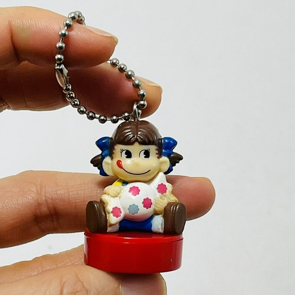 Peko Girl Milky Birthday Stamp Keychain Keyring Figure Combo Mark Ink Candy Word